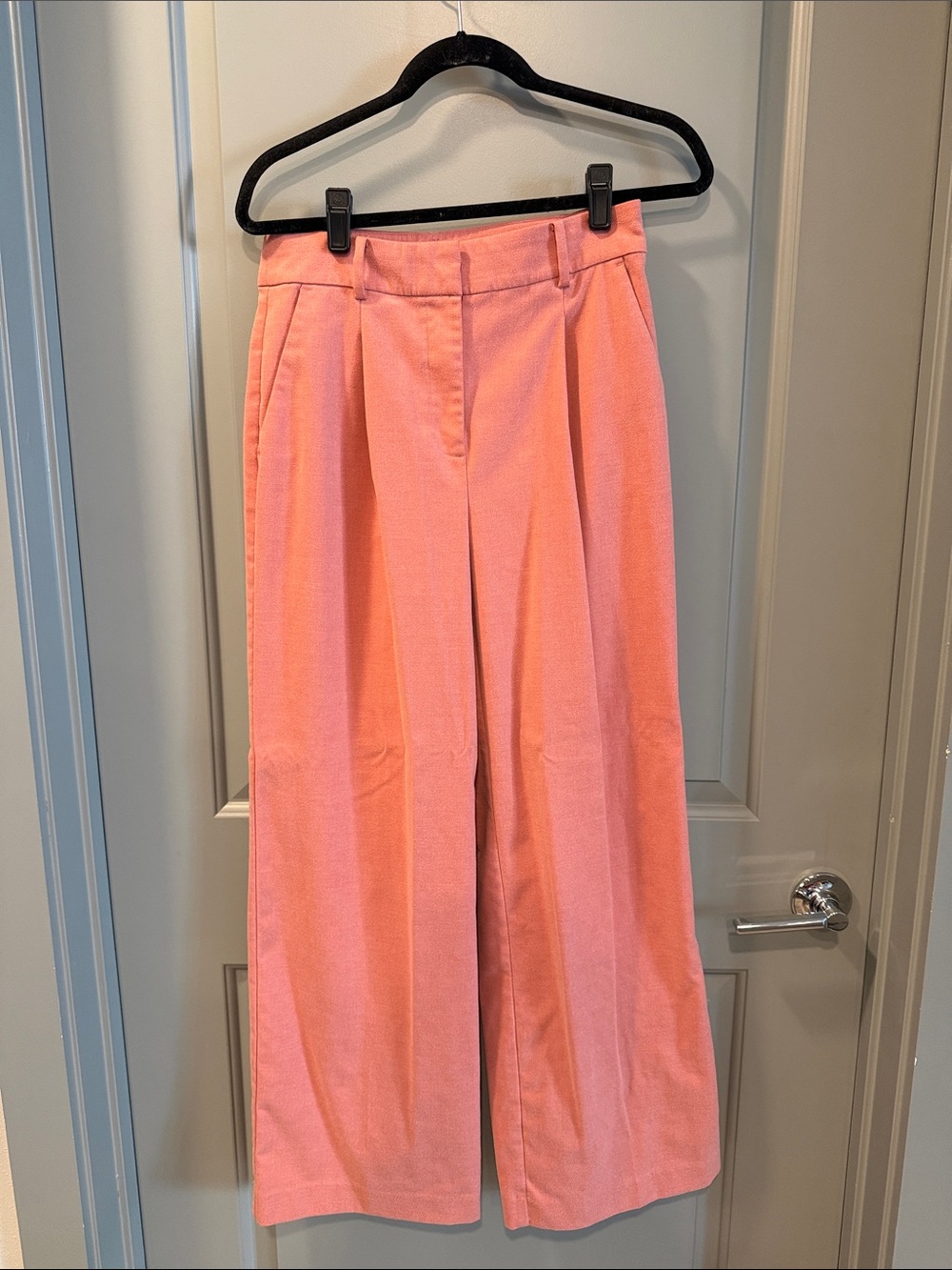 LOFT Coral Wide-Leg Pleated Trousers